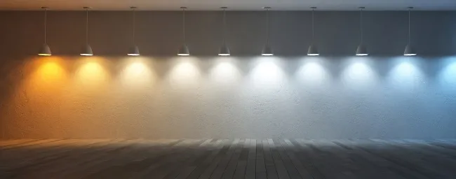 Color range from warm to cool